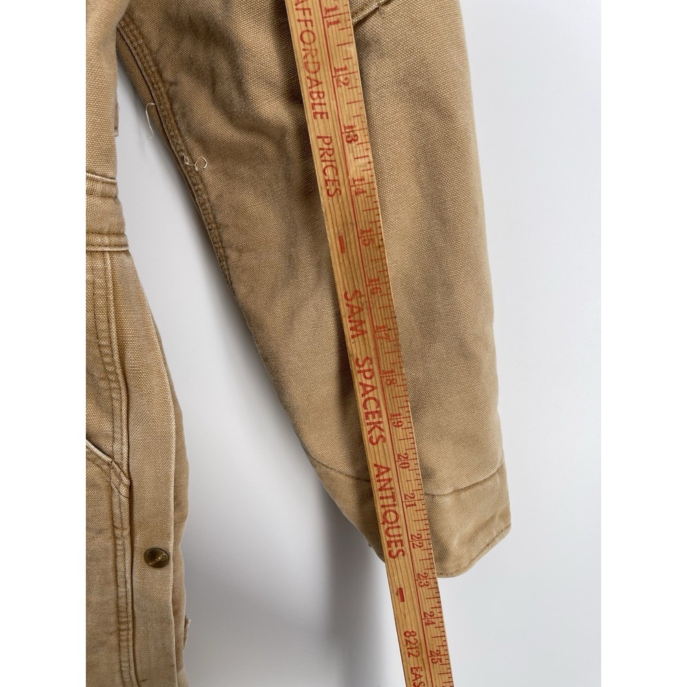 Rare vintage Carhartt Tan Brown Collar Duck Canvas Coverall Jumpsuit - Picture 13 of 16